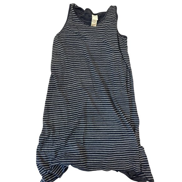 Soma Navy & White Striped Sleeveless Midi Dress L Classic Preppy Soft - Picture 1 of 5